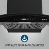 Heat auto Clean and Oil Collector Feature in chimney
