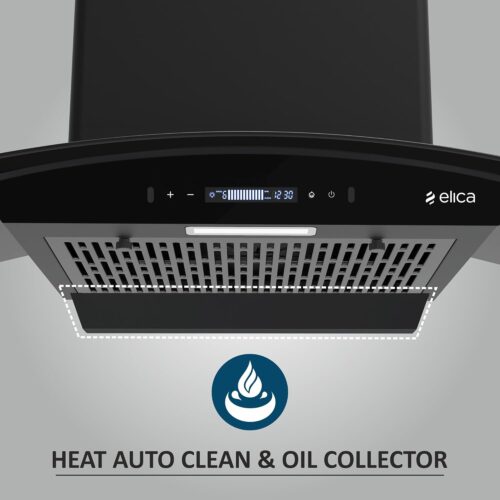 Heat auto Clean and Oil Collector Feature in chimney