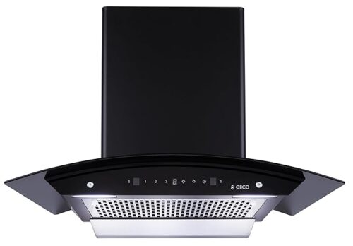 Elica 60cm 1500 m3/hr BLDC Filterless Autoclean Kitchen Chimney with 15 Years Warranty | WDFL 600 BLDC HAC LTW MS NERO | Black | Touch + Motion Sensor Control