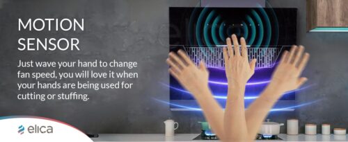 hand showing chimney's motion sensor