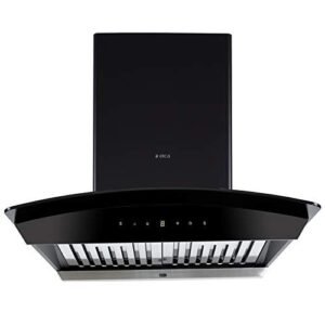 Elica 60 cm 1200 m3/hr Autoclean Kitchen Chimney (WDAT HAC 60 MS NERO, Touch + Motion Sensor Control, Black)