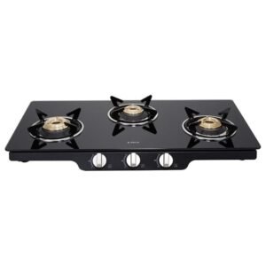 Elica Glass 3 Burner Gas Stove (PATIO ICT 773 BLK)