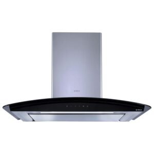 Elica Deep Silent Kitchen Chimney with EDS3 Technology (Glace EDS HE LTW 90 BK T4V LED S, 1 3D Filter, Touch Control, Silver)