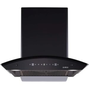 Elica 60 cm 1200 m3/hr Filterless Auto Clean Chimney with Free Installation Kit (TBFL HAC TOUCH 60 MS, Touch + Motion Sensor Control, Black)