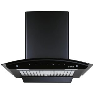 Elica 60cm 1200 m3/hr Baffle Filters Autoclean Kitchen Chimney with 5 Years Warranty | BF 600 SLIM HAC MS NERO | Black | Touch Control with Motion Sensor Control