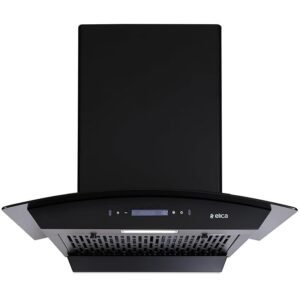 Elica 60cm 1425 m3/hr BLDC Filterless Autoclean Kitchen Chimney with 15 Years Warranty | Touch Control with Motion Sensor | BLDC FL 600 HAC LTW MS NERO | Black