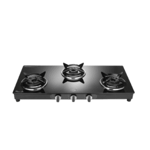 Jyoti Gas Appliances (Label) 329 Crown 3D | 3 Burner Glass Gas Stove | Toughened Glass Cooktop With 5 Year Warranty On Glass | Heavy Flame Guard Pan Supports | Sleek Black Design| Tempered Glass